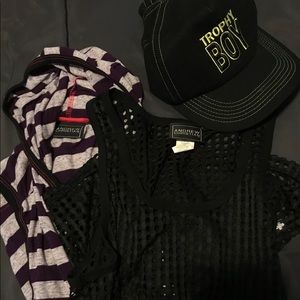 Andrew Christian shirts and trophy boy hat